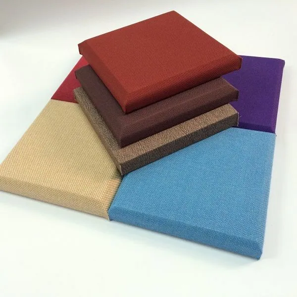 Fabric wrapped acoustic panels in a modern office
